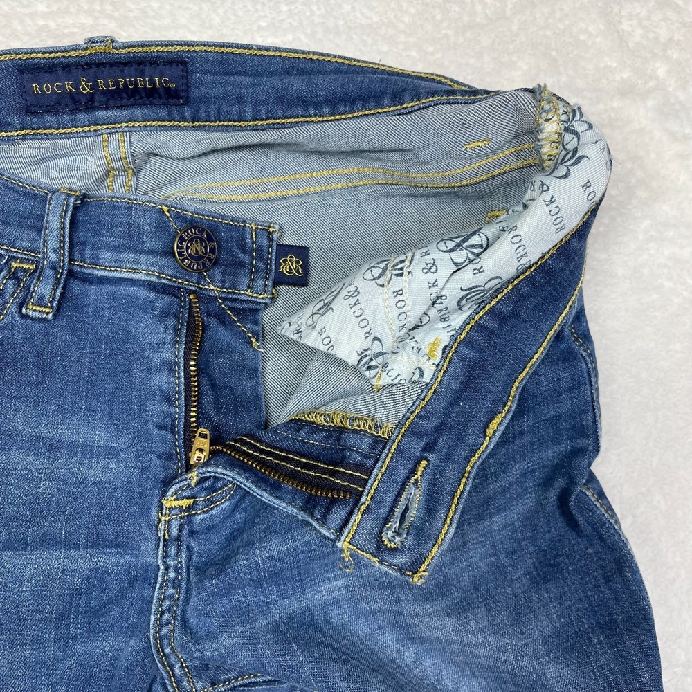 Rock & Republic Roskilde Cropped Jeans Women's 8 Blue Denim Classic - 28X18 - Picture 8 of 14